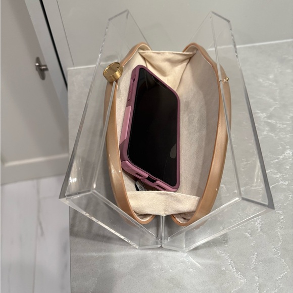 CULT GAIA Metallic Gold Clutch Enclosed In Acrylic-LOWEST PRICE AROUND - Picture 9 of 13